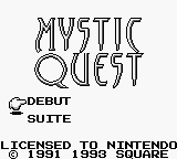 Mystic Quest title screen for GameBoy
